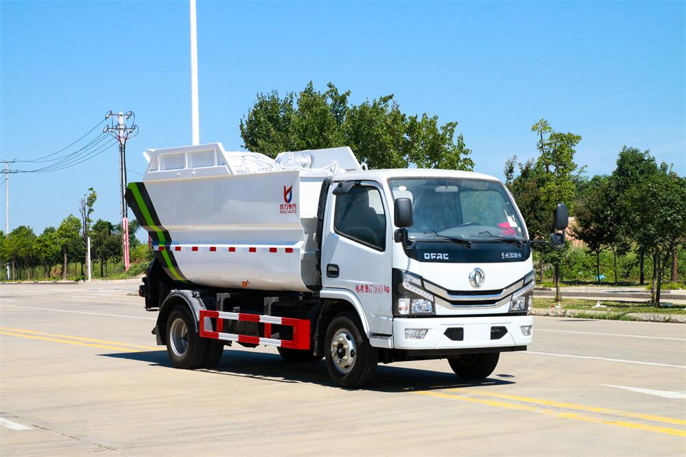 7方自裝卸式垃圾車(chē)-東風(fēng)多利卡7方后掛桶自裝卸式垃圾車(chē)廠家